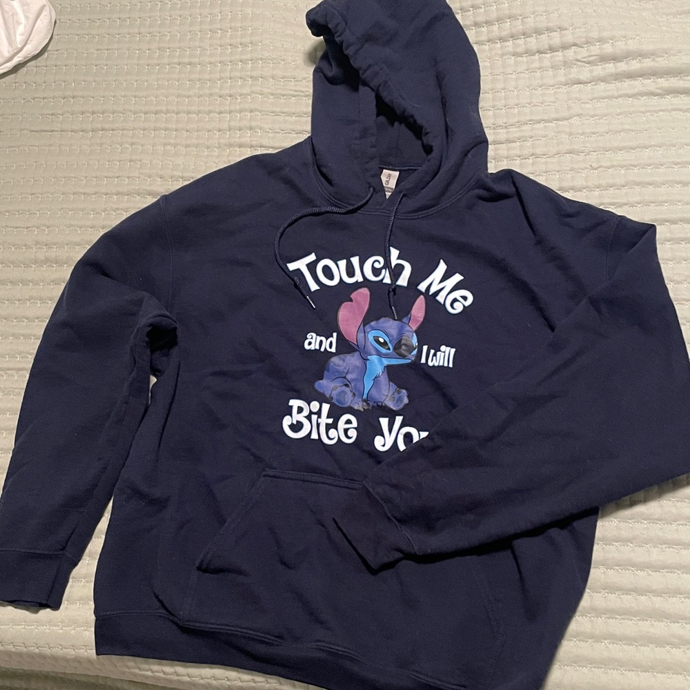 Gildan Navy Blue Hoodie with Graphic Design